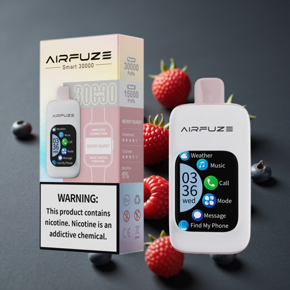 AirFuze Smart 30000 Puffs Bærblast Dispensable Pod med 5% Nikotin og Touch Skærm