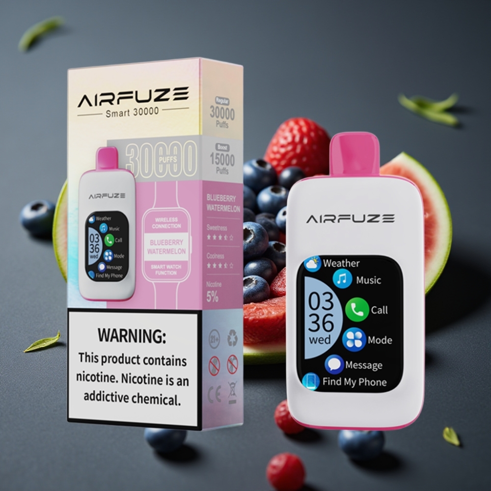 AirFuze Smart 30000 Puffs Disposable Pod Blåbær Vandmelon med 5% Nikotin & Touchskærm