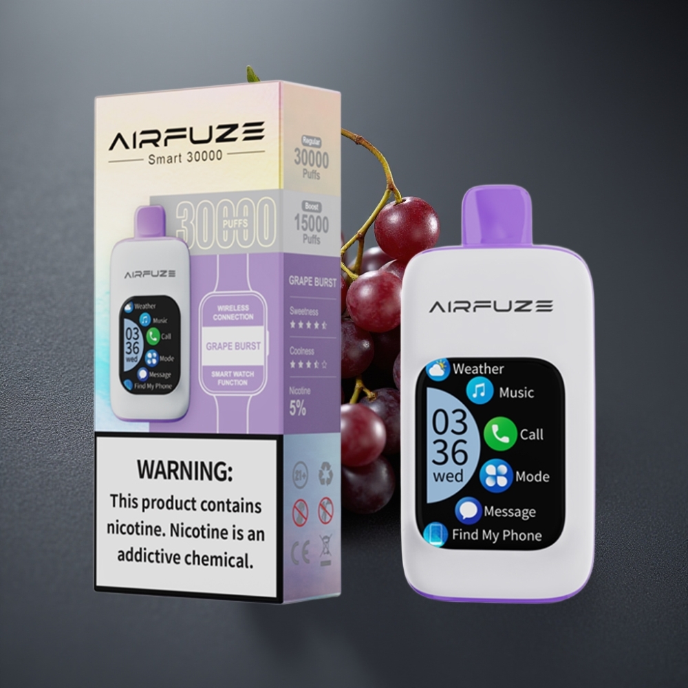 AirFuze Smart 30000 Puffs Disposable Pod Druesprudlende med 5% Nikotin & Type-C