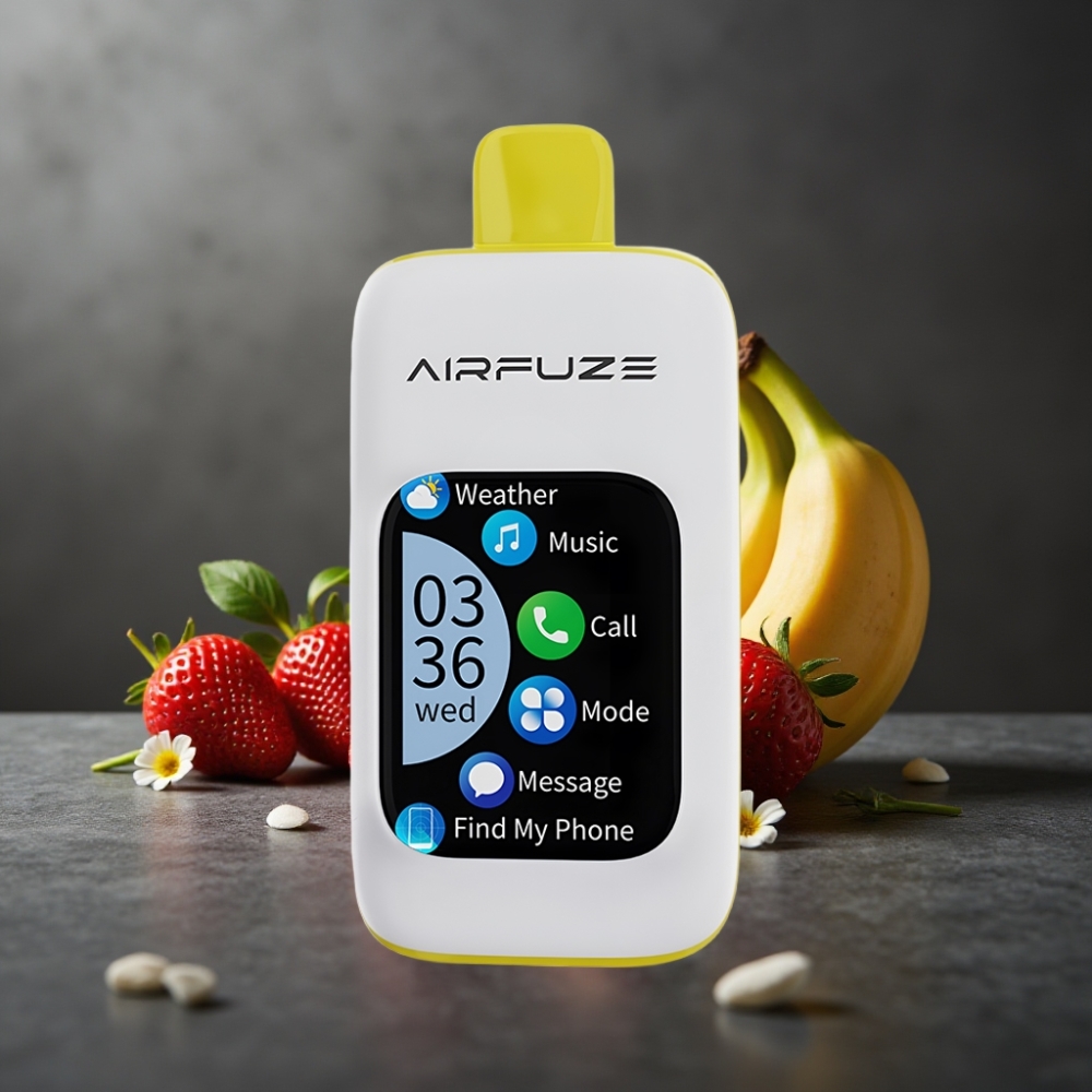 AirFuze Smart 30000 Puffs Disposable Pod Jordbær Banan Touch Skærm 900mAh Type-C