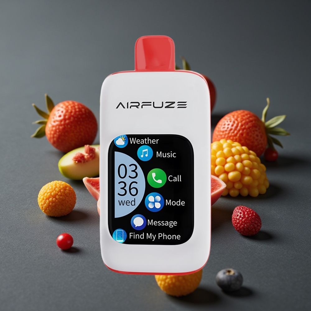 AirFuze Smart 30000 Puffs Disposable Pod Syrlig Lush Gummy med 5% Nikotin & Touchskærm