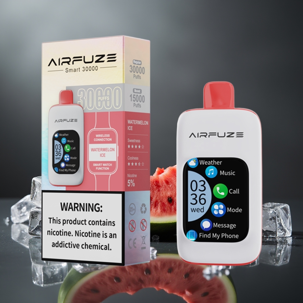 AirFuze Smart 30000 Puffs Vandmelon Is Disposable Pod med 5% Nikotin & Touch Skærm