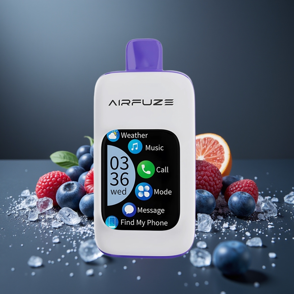 Airfuze Smart Pro 40000 Puffs Blå Razz Is med 900mAh batteri og 20ML e-væske