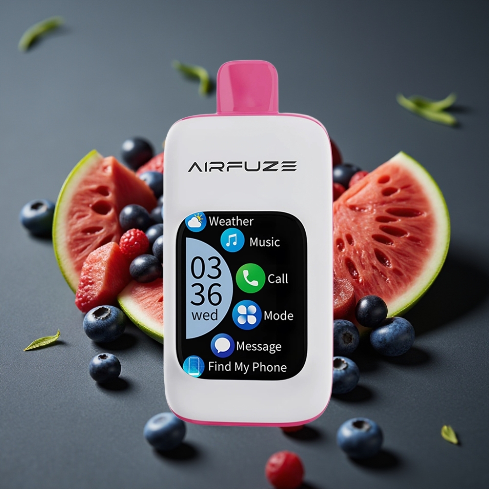 Airfuze Smart Pro 40000 Puffs Blåbær Vandmelon med 900mAh Genopladelig og 3 Dampmoduser