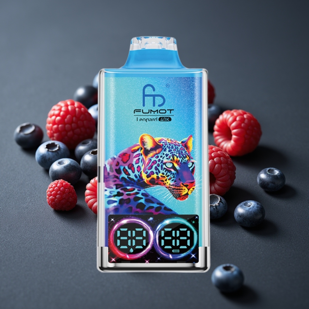 Fumot Leopard 40K Puffs Blåbær Hindbær Dual Mesh Type-C 700mAh