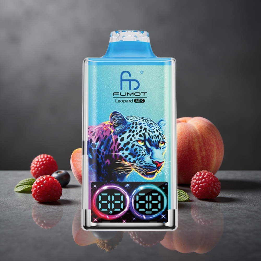 Fumot Leopard 40K Puffs Fersken-Bær Dual Mesh Type-C Digital Display