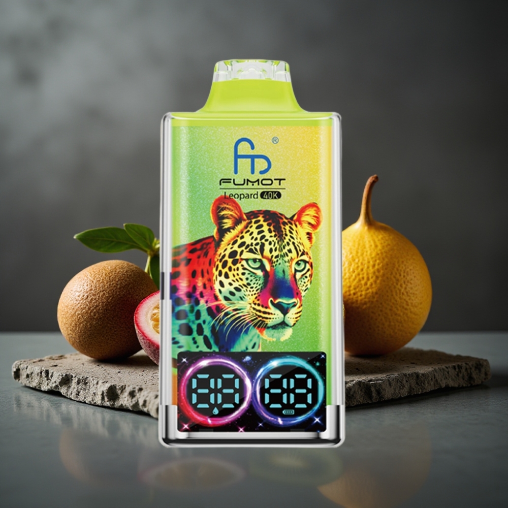 Fumot Leopard 40K Puffs Kiwi Passionfrugt Guava Dual Mesh Type-C Opladning