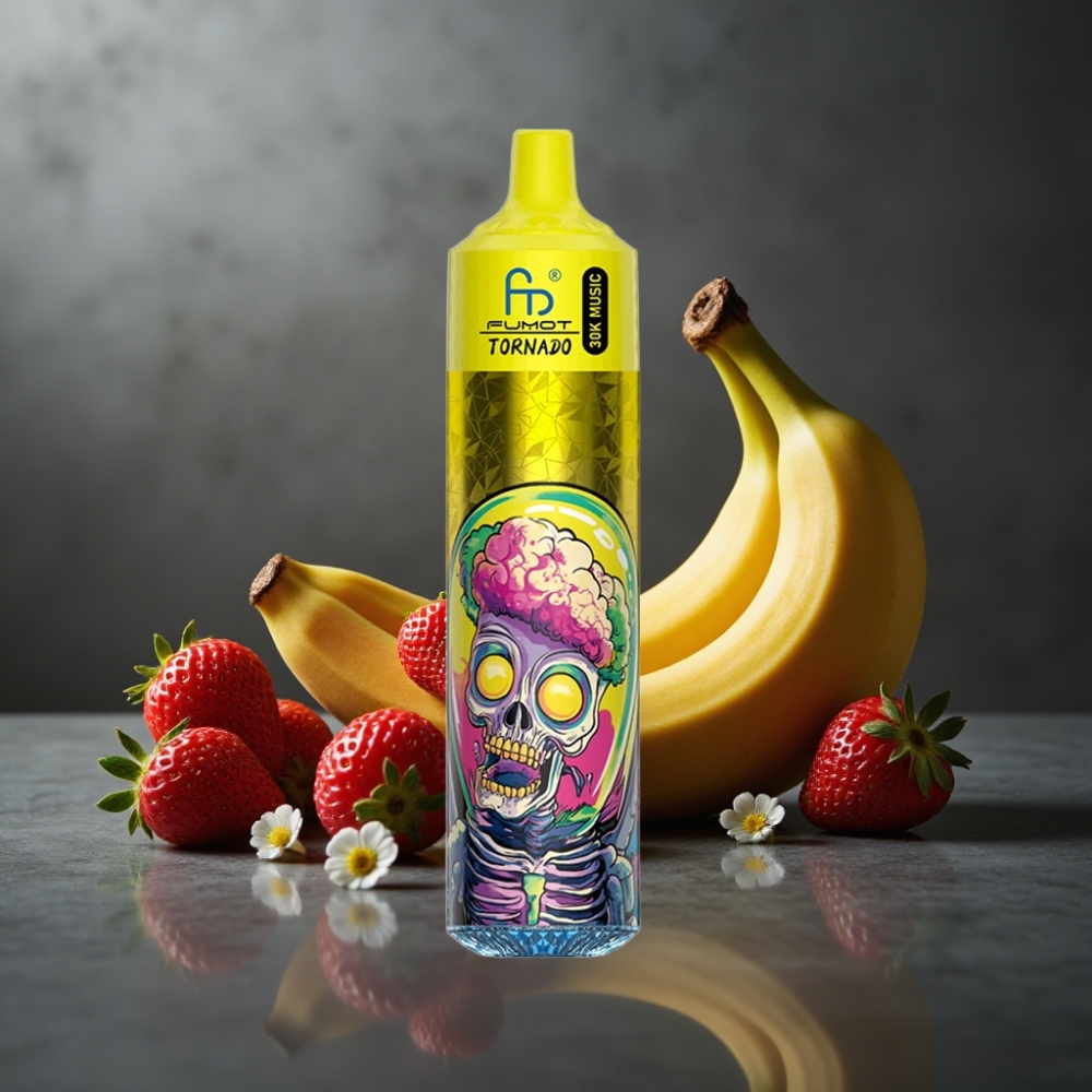 Fumot RandM Tornado 30000 Puffs Banan Jordbær 30mL 5% 1.0 Ohm Mesh