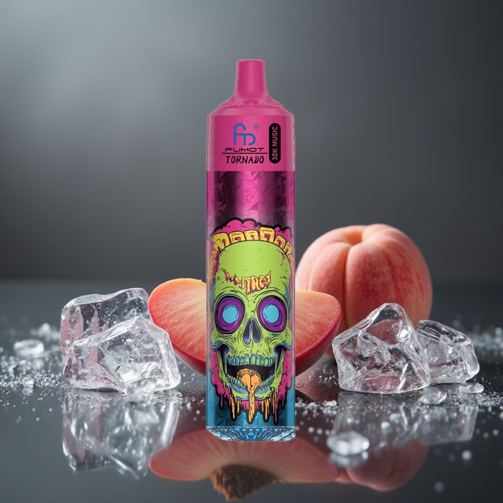 Fumot RandM Tornado 30000 Puffs Fersken Is 30mL 5% 1.0 Ohm Mesh