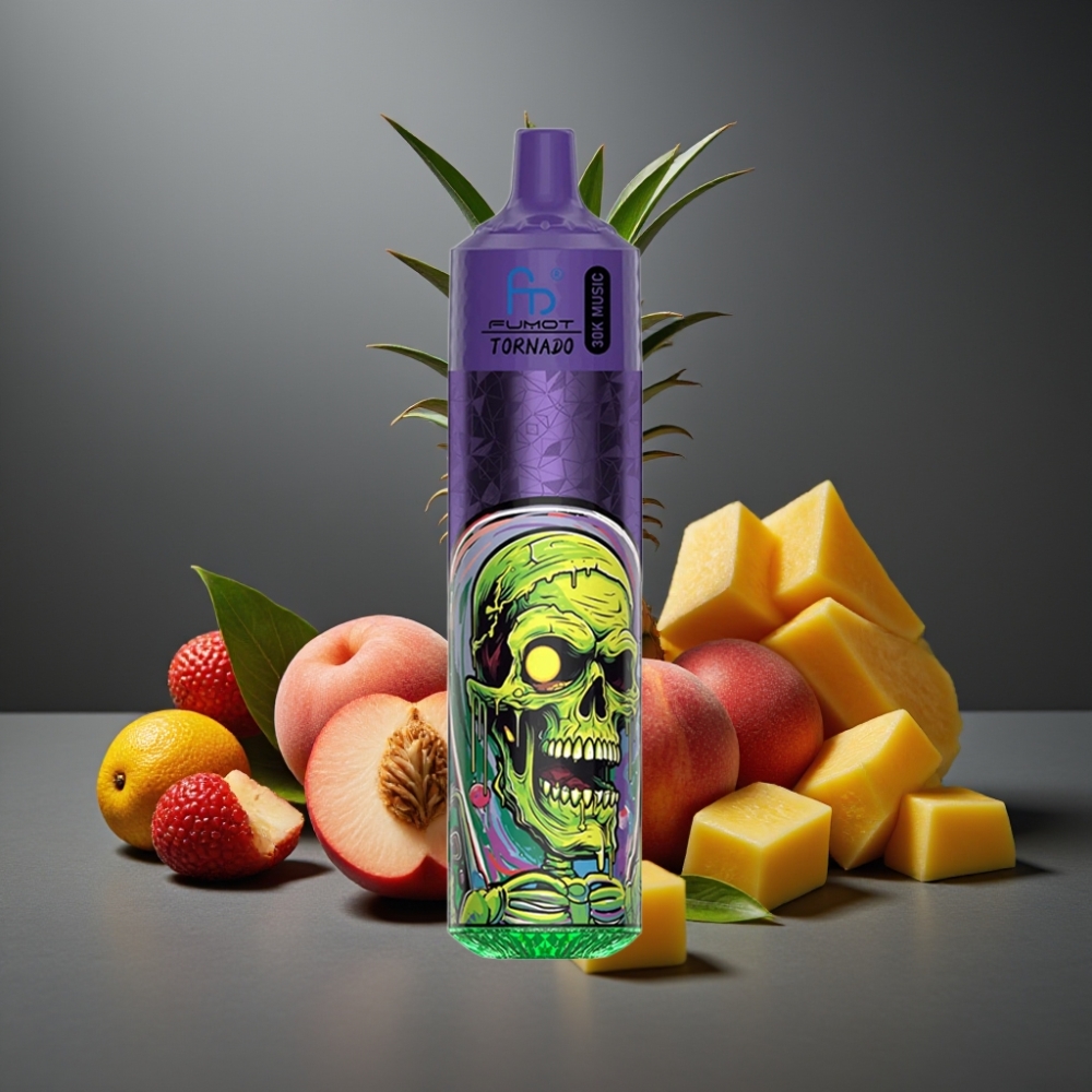 Fumot RandM Tornado 30000 Puffs Fersken Mango Ananas 30mL 5% 1.0 Ohm