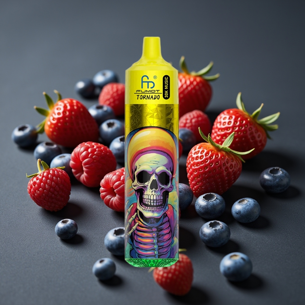 Fumot RandM Tornado 30000 Puffs Jordbær Blåbær Hindbær 30mL 5% 1.0 Ohm