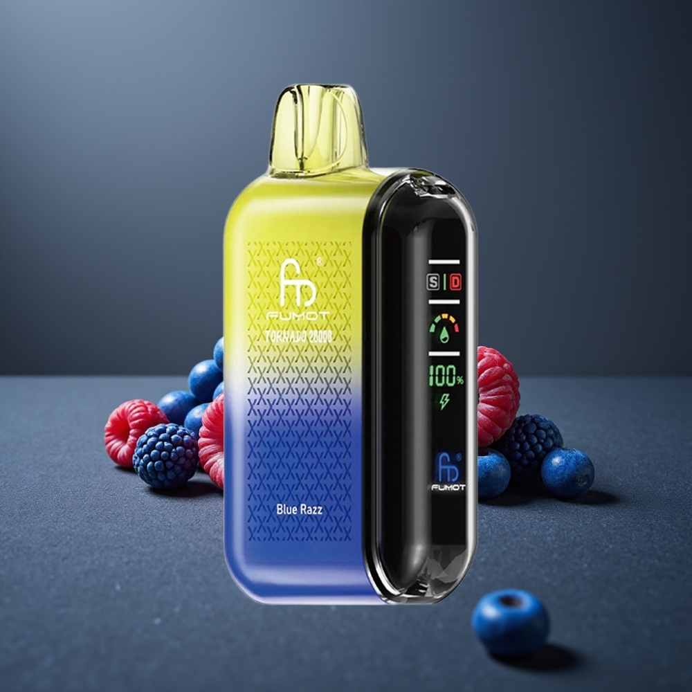 Fumot Tornado 20000 Puffs Blå Hindbær Dual Mesh Coil 20ml 850mAh