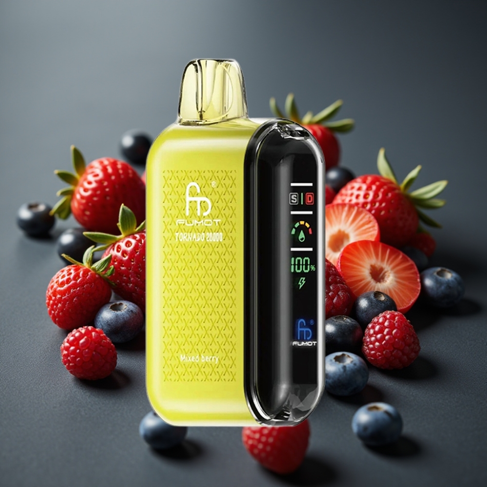 Fumot Tornado 20000 Puffs Blandet Bær Dual Mesh Coil Smart Display