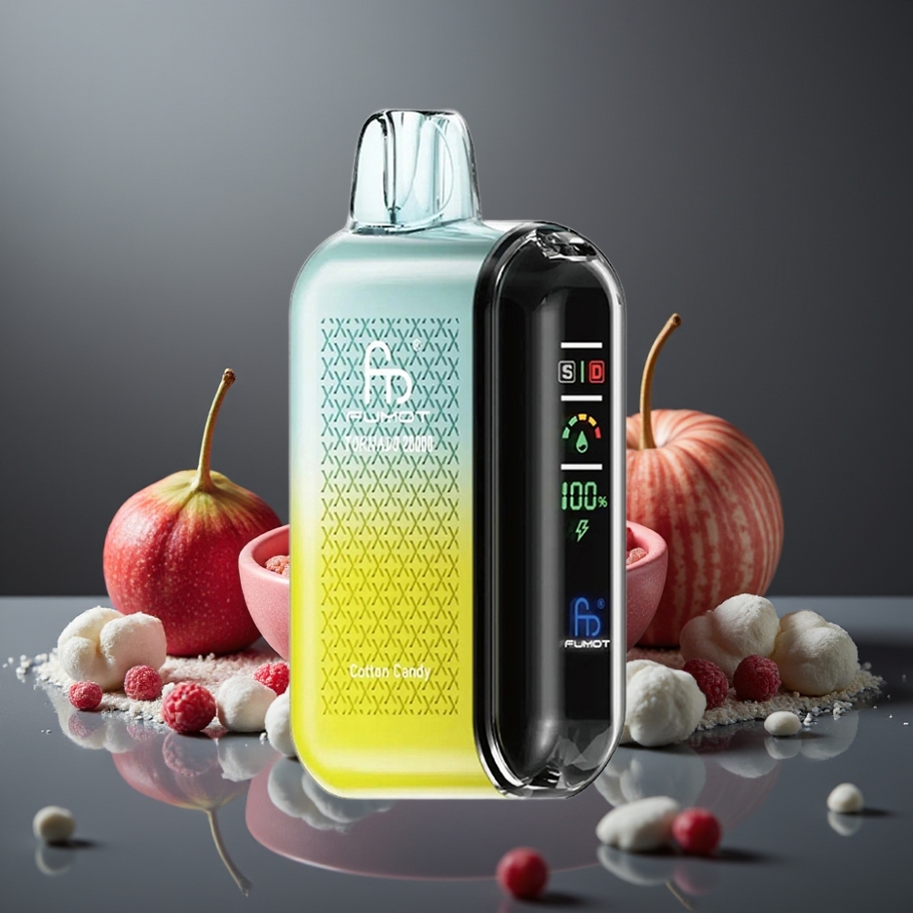 Fumot Tornado 20000 Puffs Bomuldssukker Dual Mesh Coil Smart Display Luftstrømskontrol