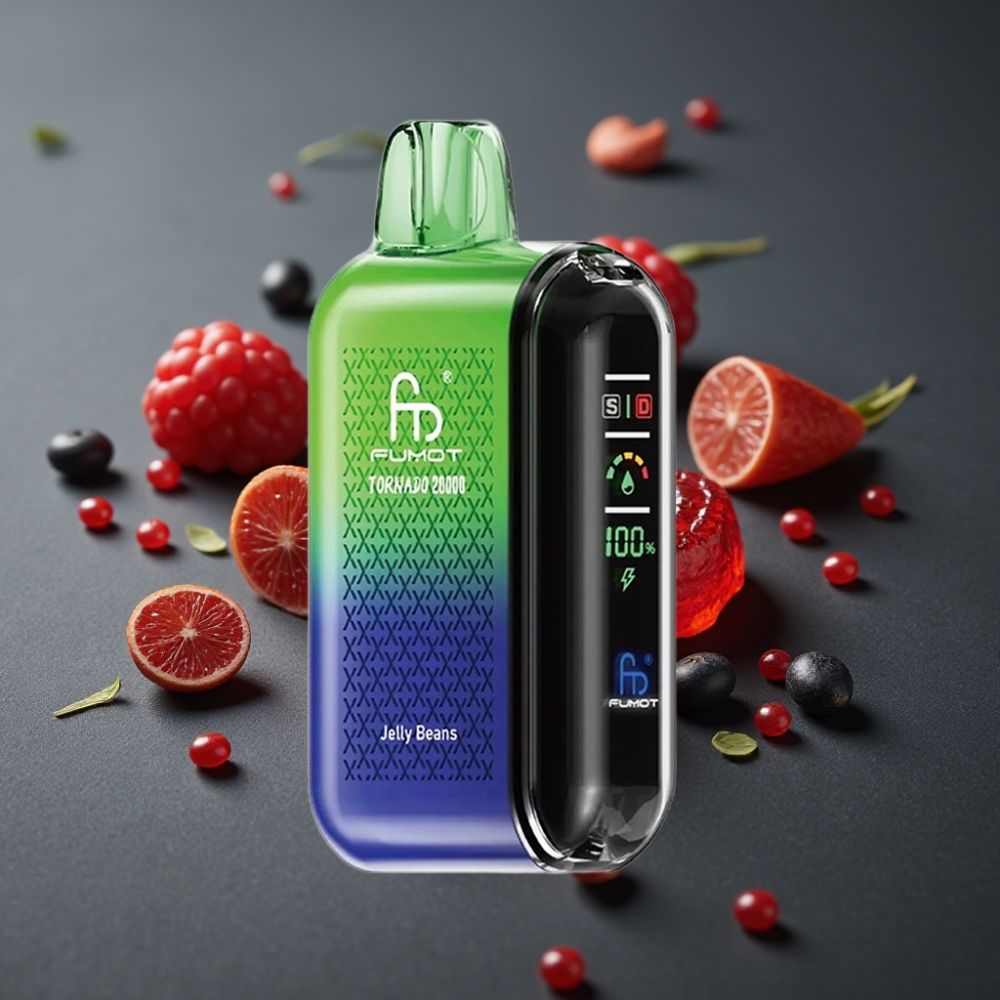 Fumot Tornado 20000 Puffs Gelébønner Dual Mesh Coil 20ml 850mAh Smart Display