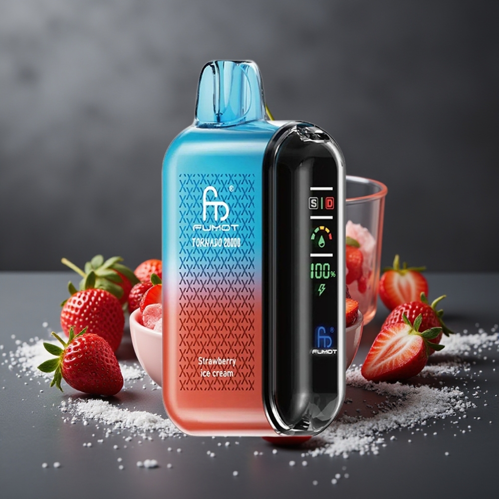 Fumot Tornado 20000 Puffs Jordbær Iscreme Dual Mesh Coil Smart Display
