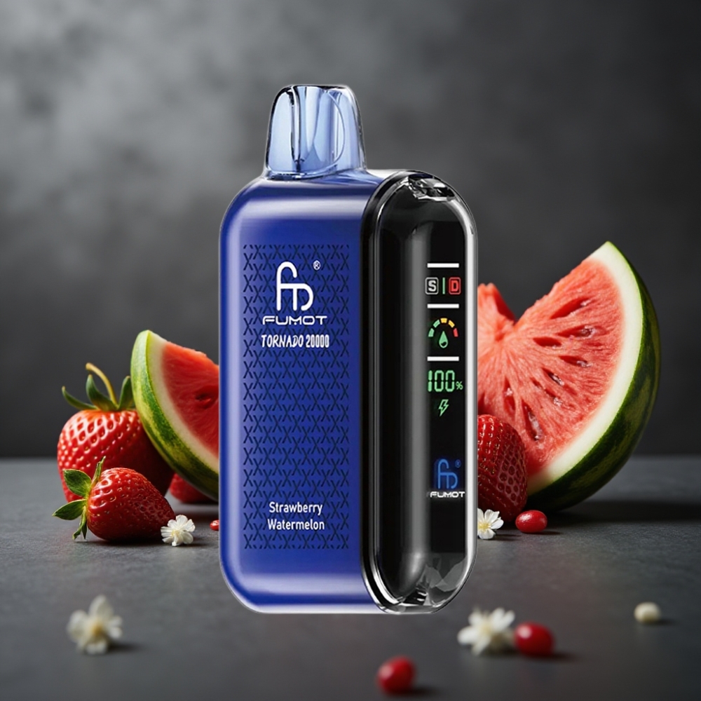 Fumot Tornado 20000 Puffs Jordbær Vandmelon Dual Mesh Coil Smart Display