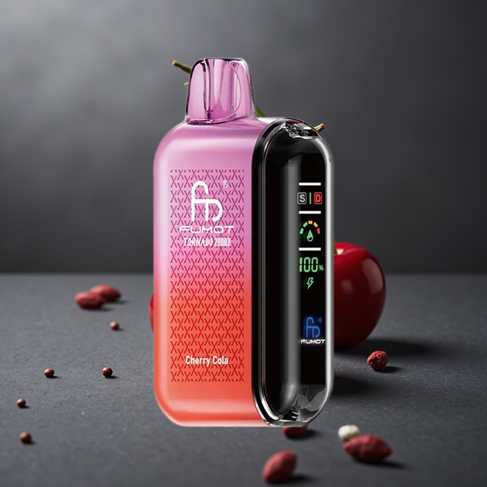 Fumot Tornado 20000 Puffs Kirsebær Cola Dual Mesh Coil Smart Display