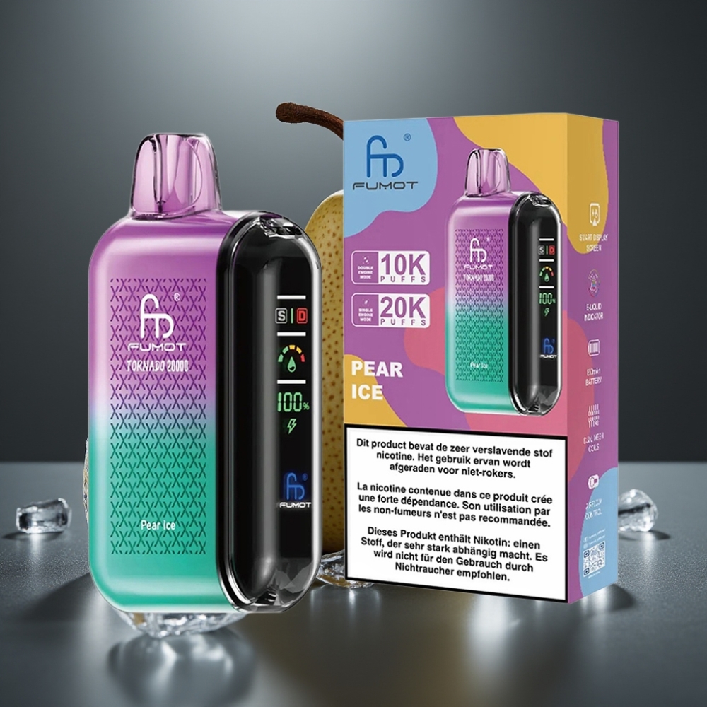 Fumot Tornado 20000 Puffs Pære Is Dual Mesh Coil Smart Display