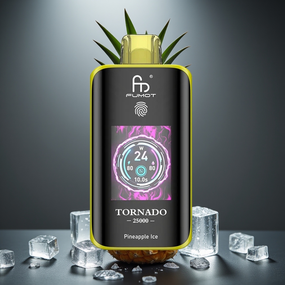 Fumot Tornado 25000 Puffs Ananas Is med HD Skærm & 700mAh Batteri
