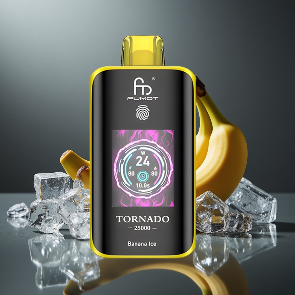 Fumot Tornado 25000 Puffs Bananis Is med HD Skærm & Type-C Opladning