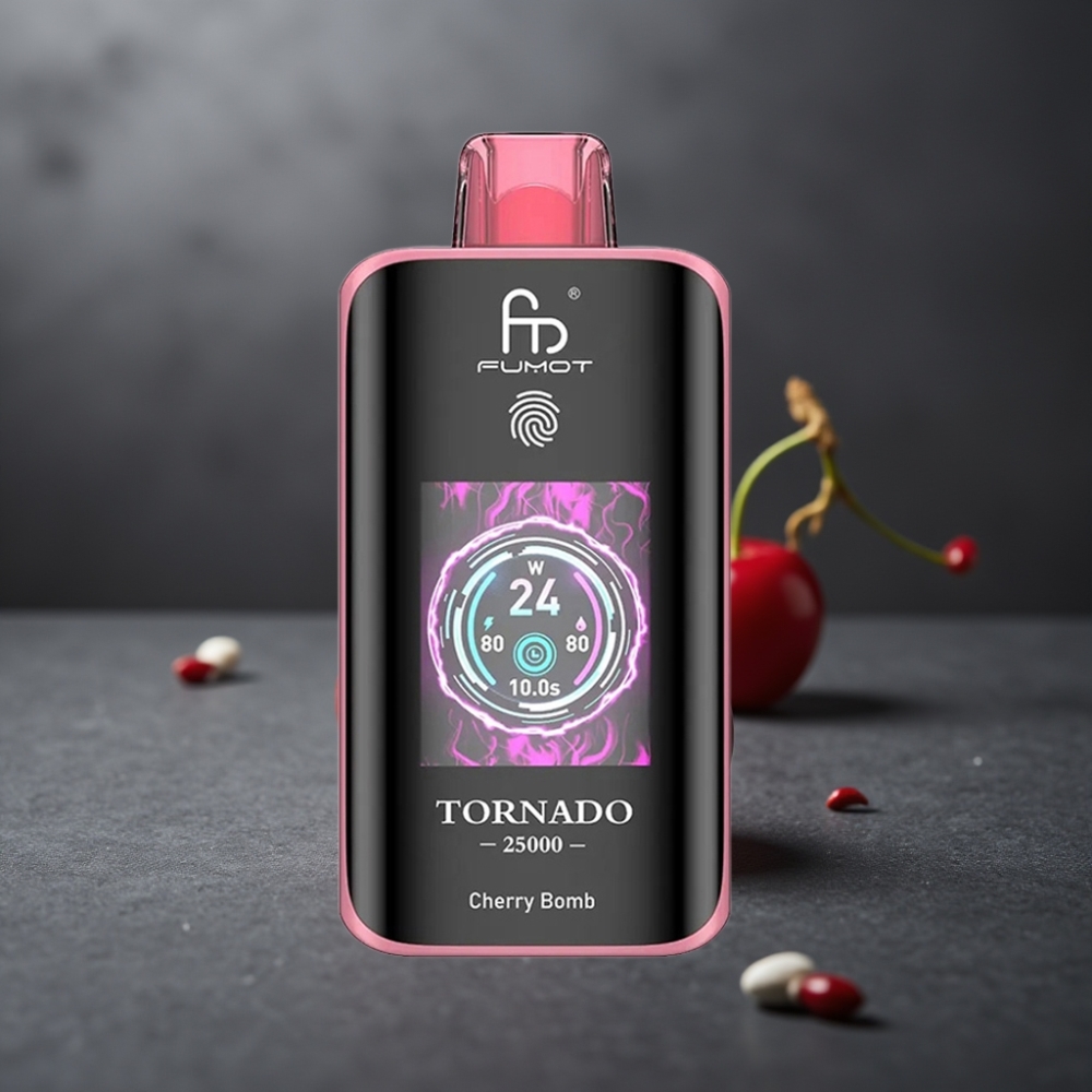 Fumot Tornado 25000 Puffs Kirsebombe HD Skærm 20ml Type-C