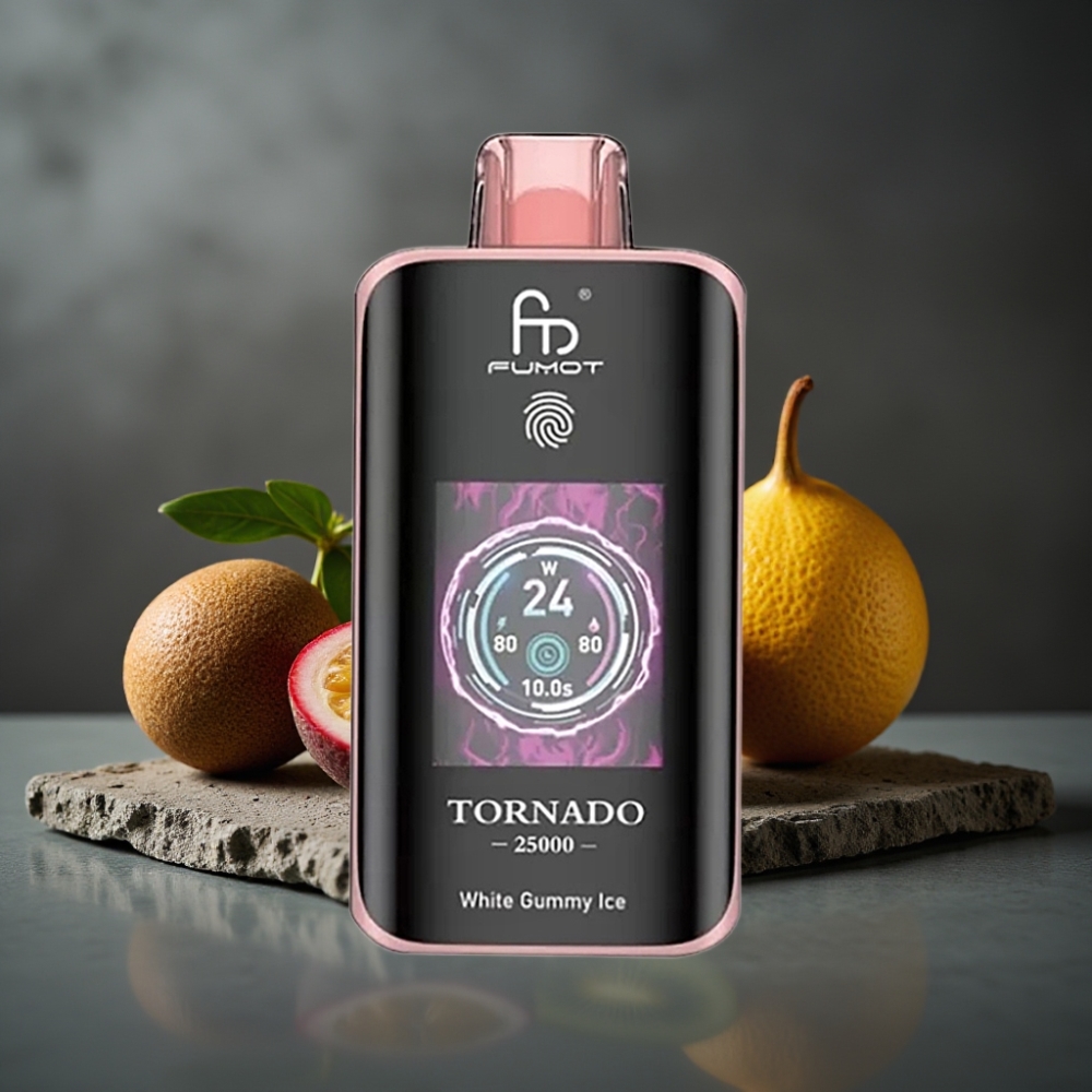 Fumot Tornado 25000 Puffs Kiwi Passionfrugt Guava med HD Skærm & Type-C Opladning