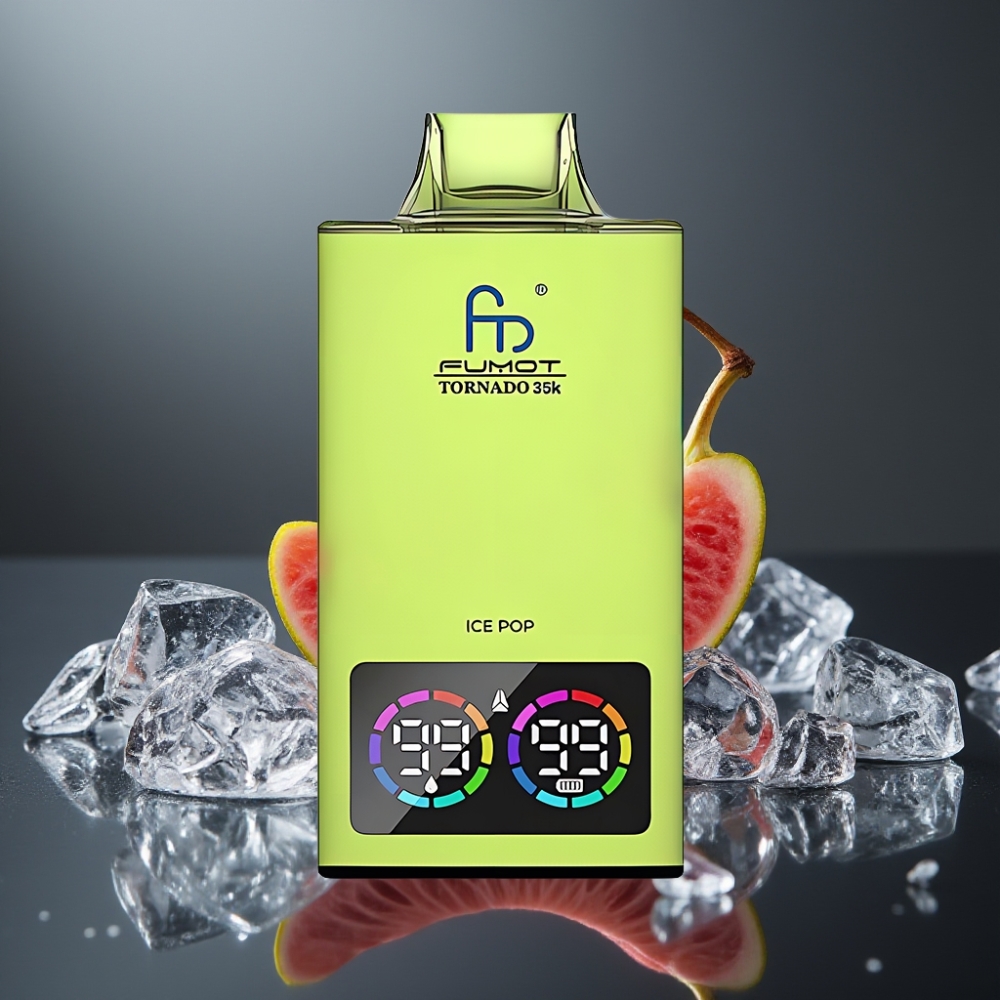 Fumot Tornado 35000 Puffs Iskrystall Dobbelt Mesh Coil USB-C Hurtigopladning