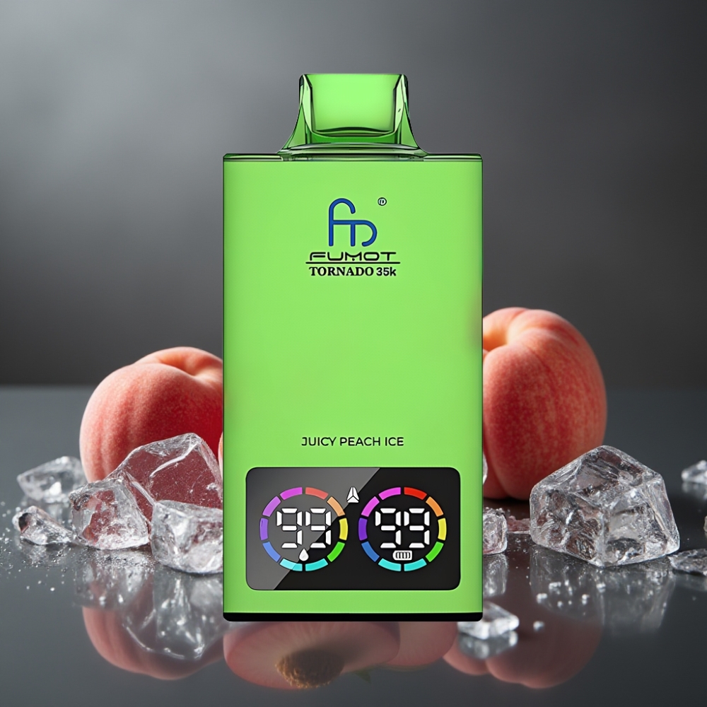 Fumot Tornado 35000 Puffs Saftig Fersken Is med Dual Mesh Coil og RGB Lys