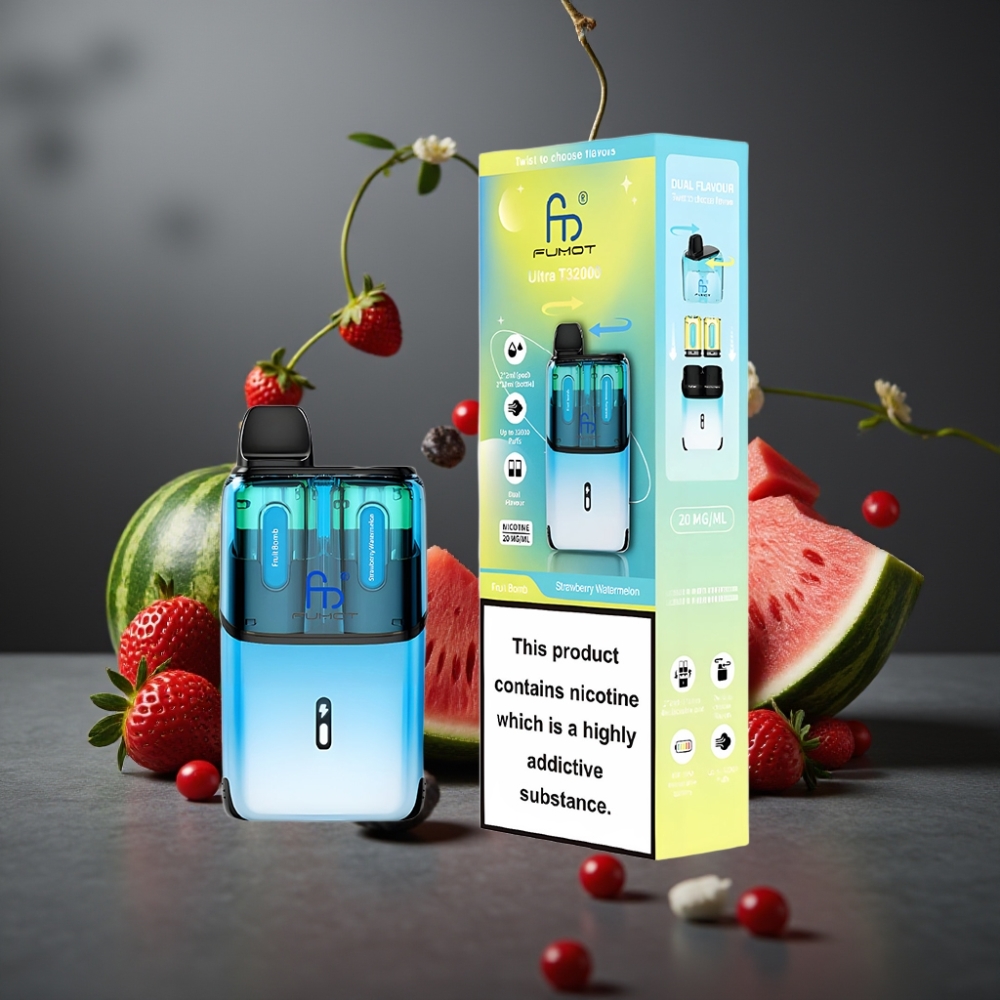 Fumot Ultra T32000 32000 Puf Frugtbombe - Jordbær Vandmelon 24ml Type-C Fast Charge