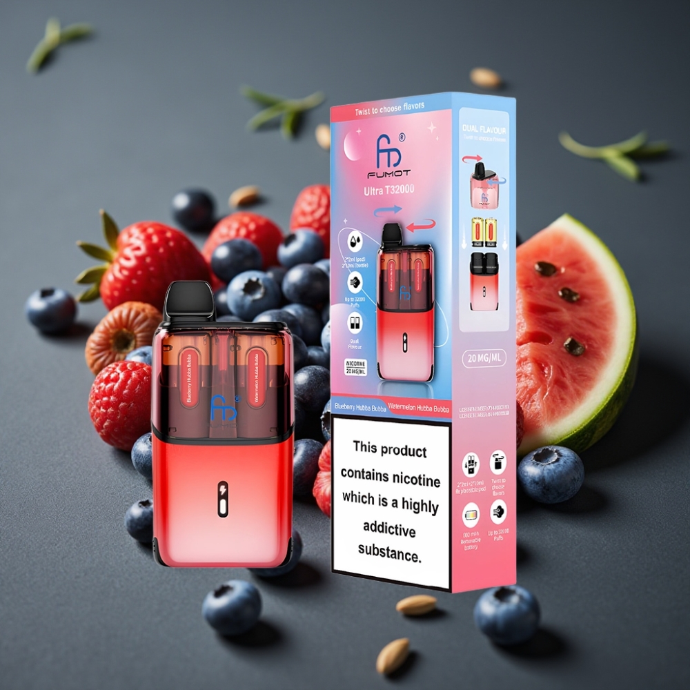 Fumot Ultra T32000 32000 Puffs Blåbær Hubba Bubba - Vandmelon Hubba Bubba 24ml 800mAh