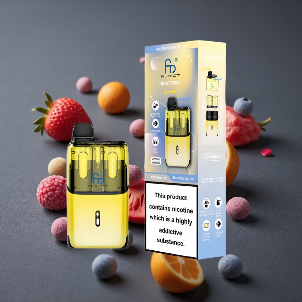 Fumot Ultra T32000 Engangs Vape med 32000 puff, Regnbue Slik og 24ml e-væske