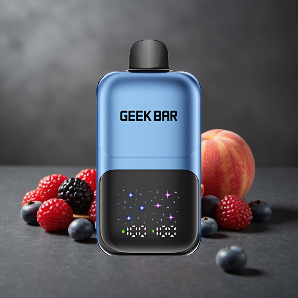 GEEK BAR 2GO 50000 Puffs Fersken & Bær Interaktiv Skærm Justerbar Kølighed