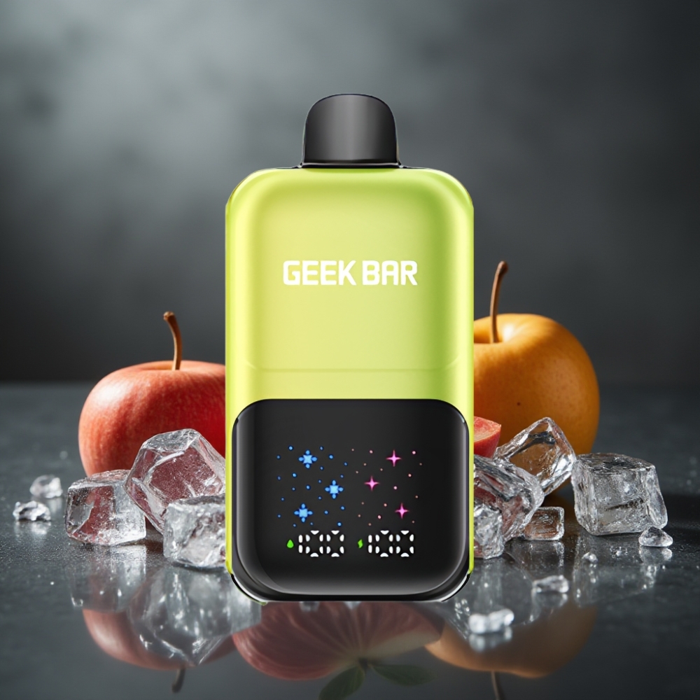 GEEK BAR 2GO 50000 Puffs Sur Æble Is Dual Tank Interaktiv Skærm