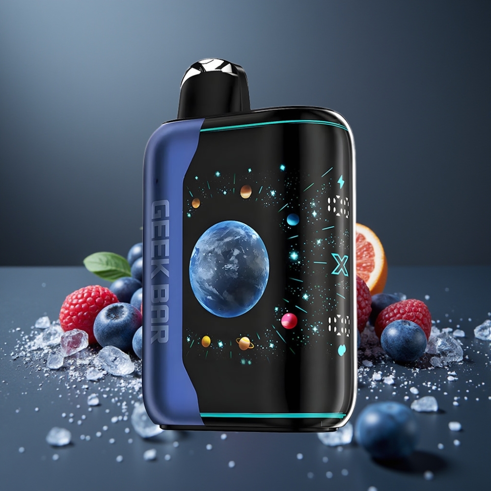 GEEK BAR Platinum Edition 25000 Puffs Blå Hindbær Is med Quick Charging & Dual Mesh Coil