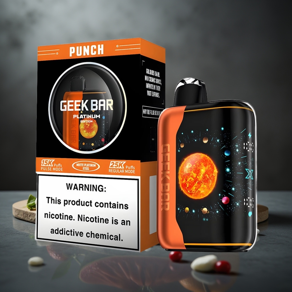 GEEK BAR Platinum Edition 25000 Puffs Punch Dynamisk 3D-skærm & Hurtigopladning