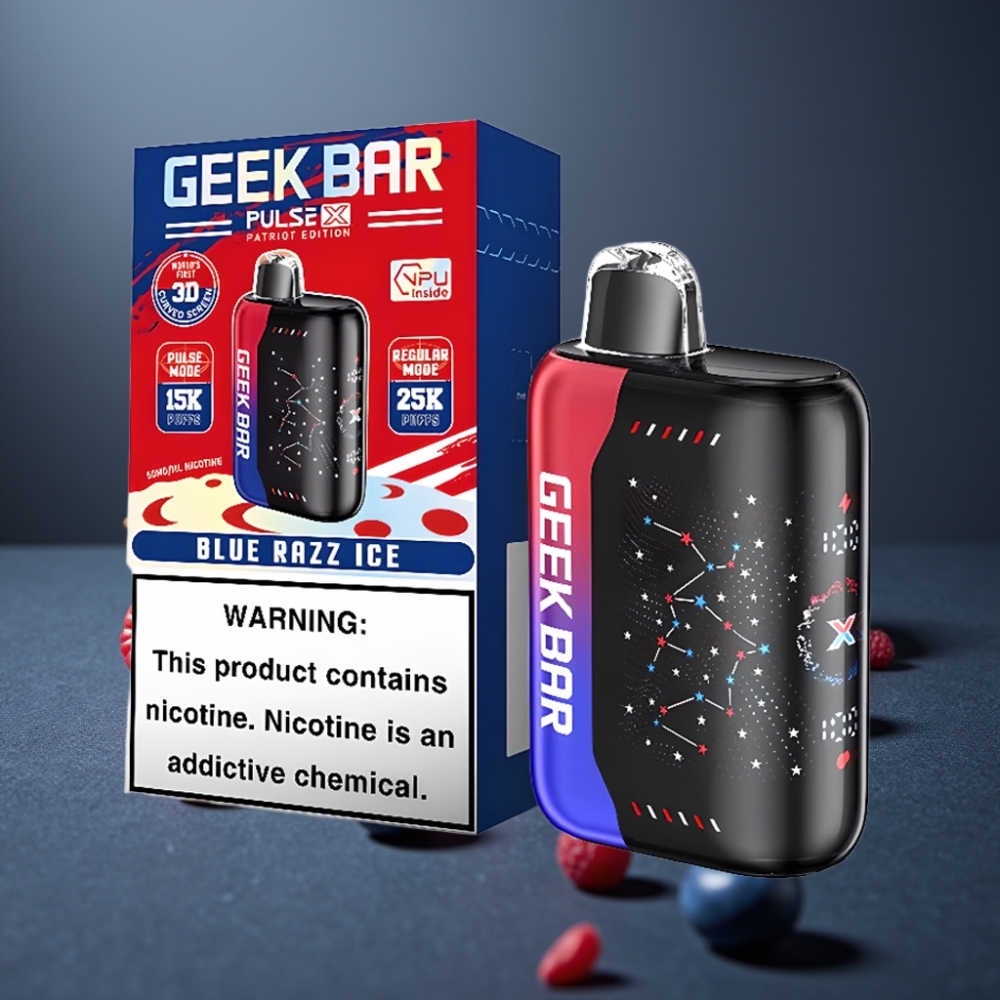 GEEK BAR Pulse X 25000 Puffs Patriot Edition med 18mL E-Væske og Dual Mesh Coil