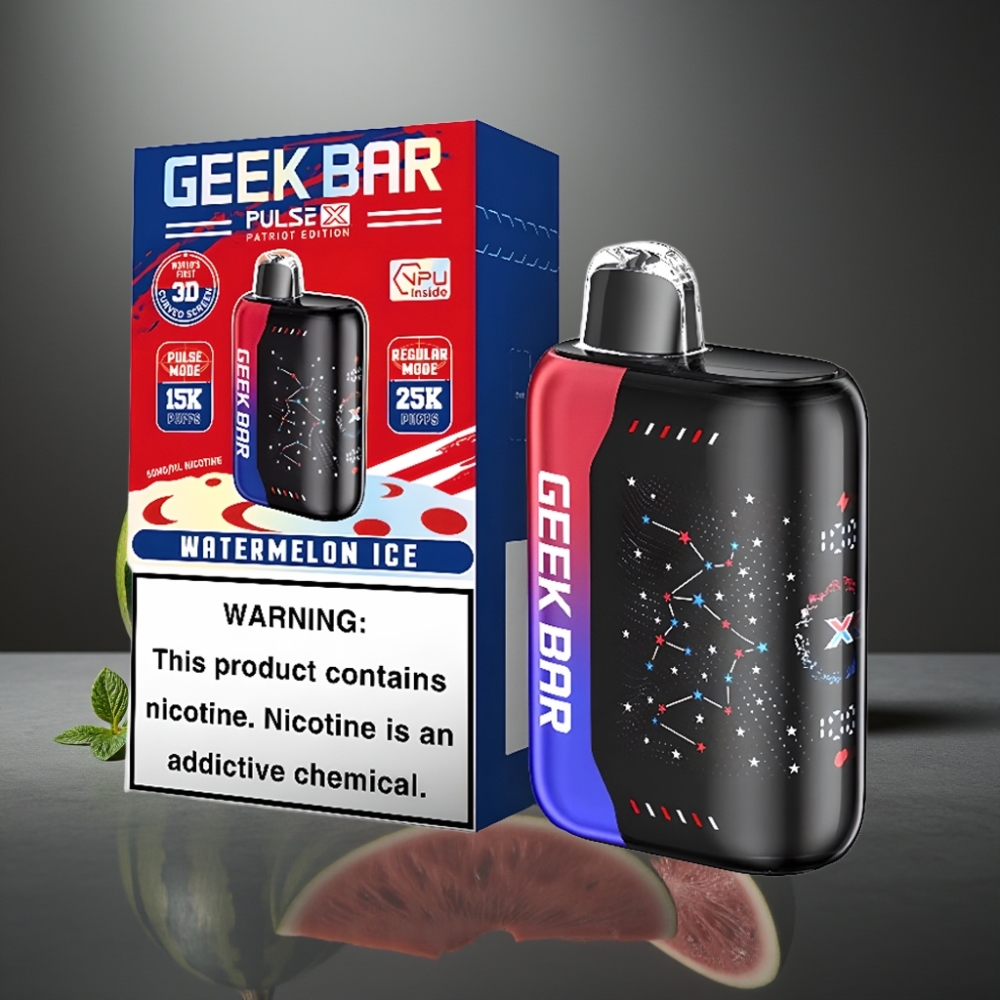 GEEK BAR Pulse X 25000 Puffs Patriot Edition med 18mL E-Væske og Dual Mesh Coil