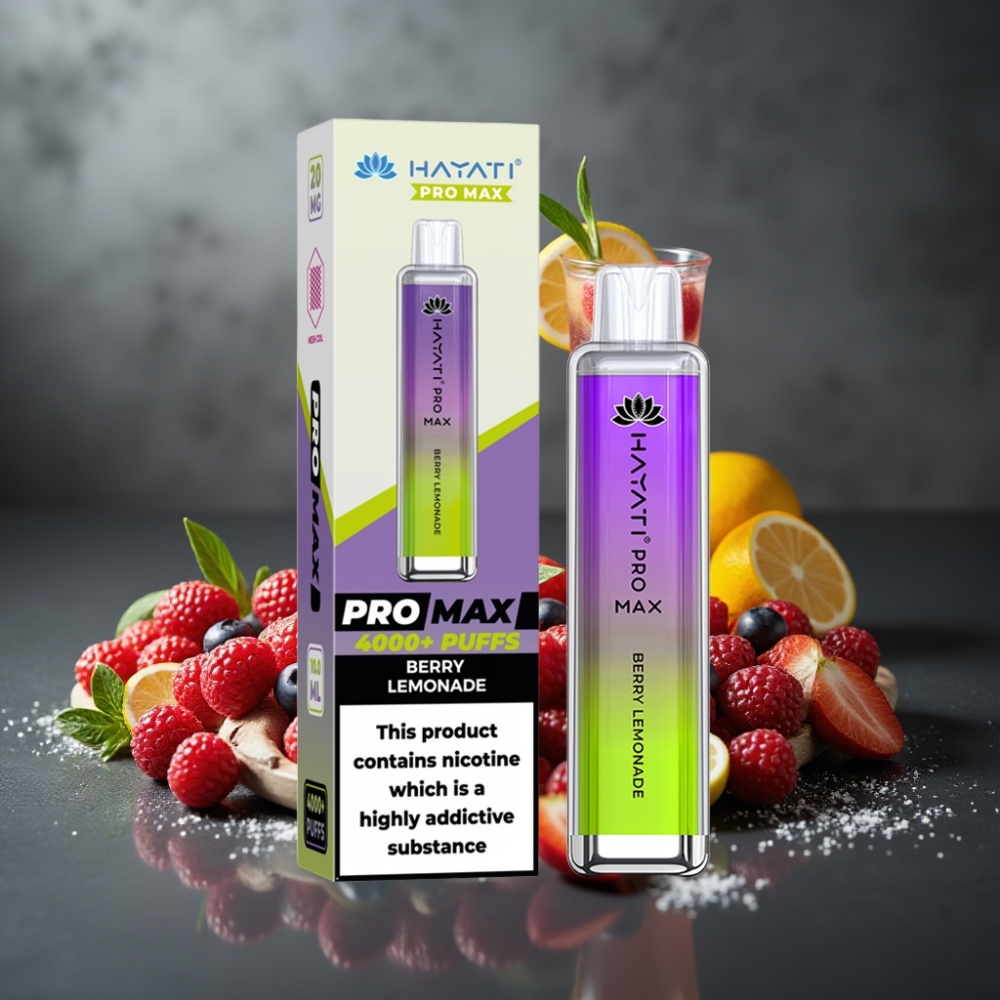 Hayati Pro Max 4000 Puffs Bær Lemonæde Dual Mesh Coil Rechargeable
