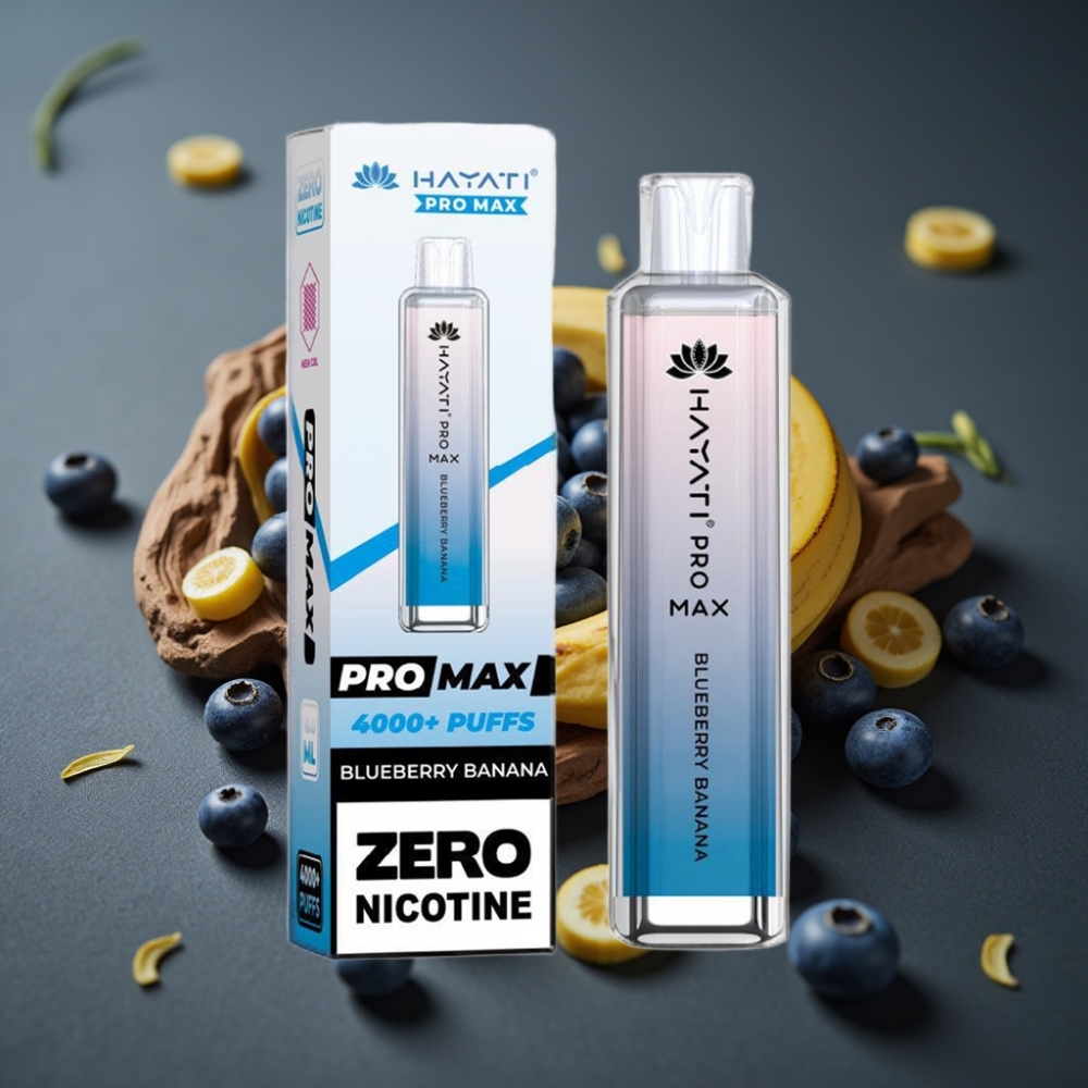 Hayati Pro Max 4000 Puffs Blueberry Banan (Blåbær Banan) Opladbar med 1400mAh Batteri