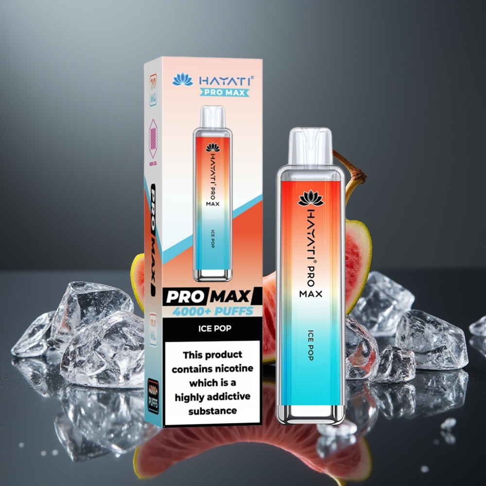 Hayati Pro Max 4000 Puffs Is-Pop Genopladelig E-Damp med 1400mAh Batteri og Dual Mesh Coil