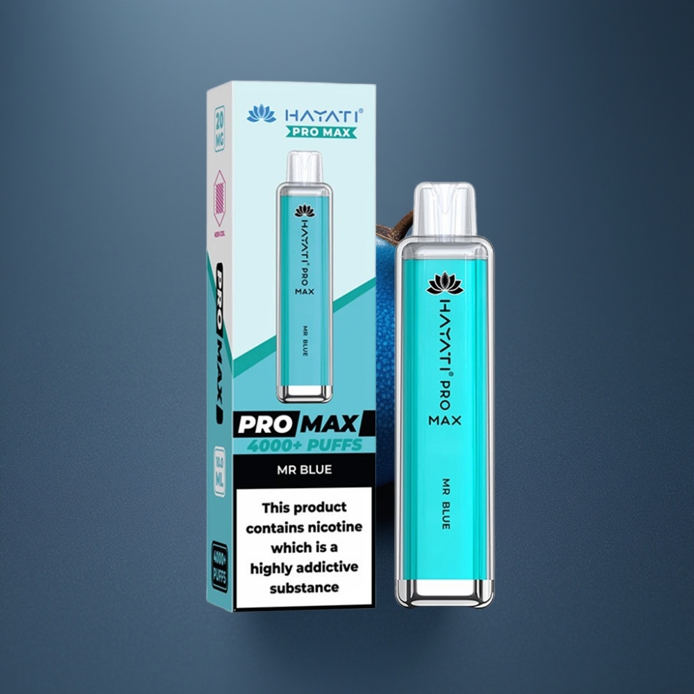 Hayati Pro Max 4000 Puffs Mr Blå Dual Mesh Coil Rechargebar