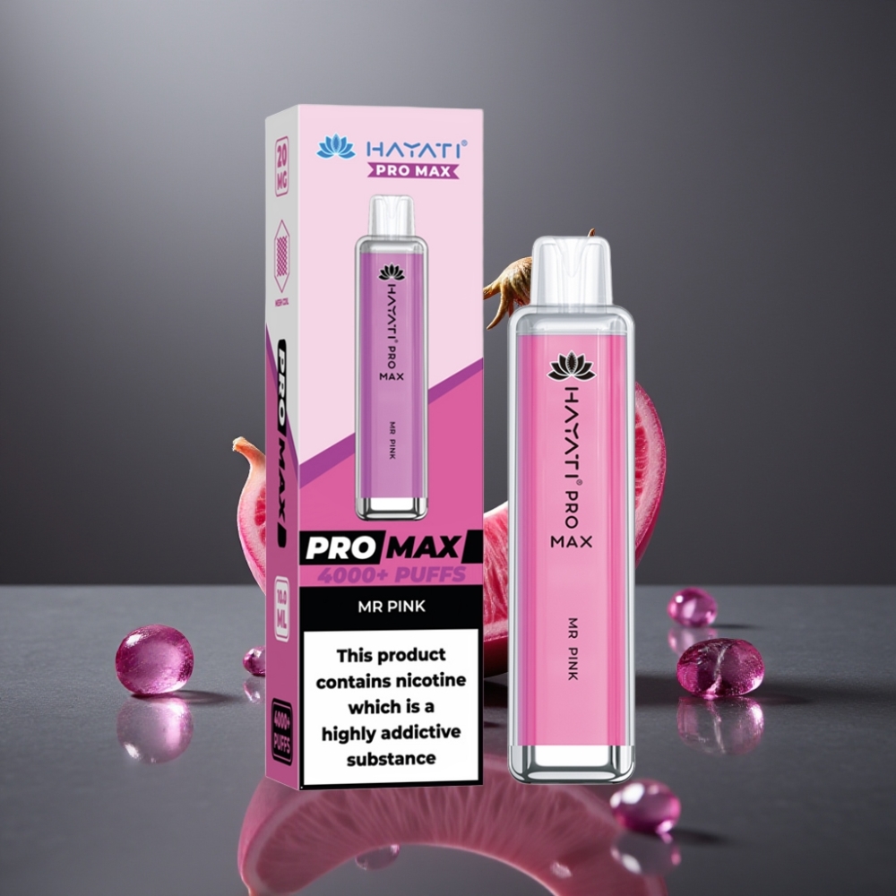 Hayati Pro Max 4000 Puffs Mr Pink Genopladelig Dual Mesh Coil Vape