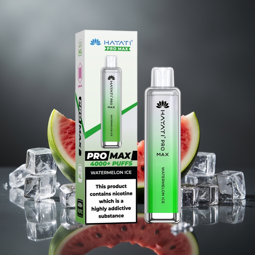 Hayati Pro Max 4000 Puffs Vandmelon Is Dual 1.1 Ohm Mesh Coil Rechargebar