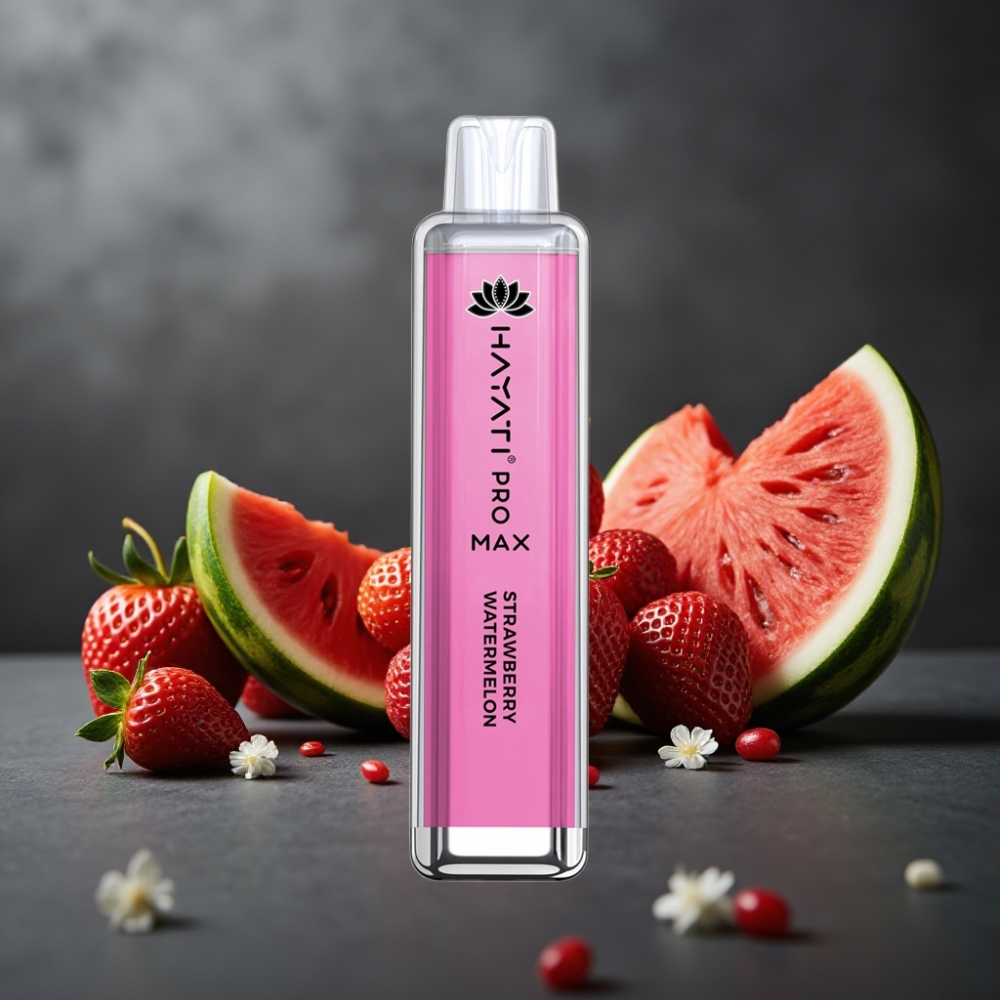 Hayati Pro Max 4000 Pust Genanvendelig Vape Jordbær Vandmelon med 1400mAh