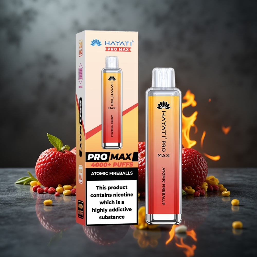 Hayati Pro Max 4000 Pust Genopladelig Vape Atomildkugler med 1400mAh Batteri