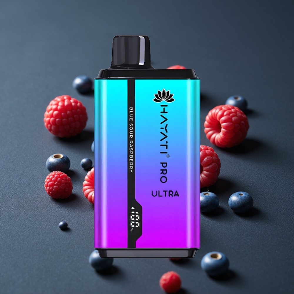 Hayati Pro Ultra 15000 Puffs Blå Sur Hindbær 2×12ml 2% 850mAh