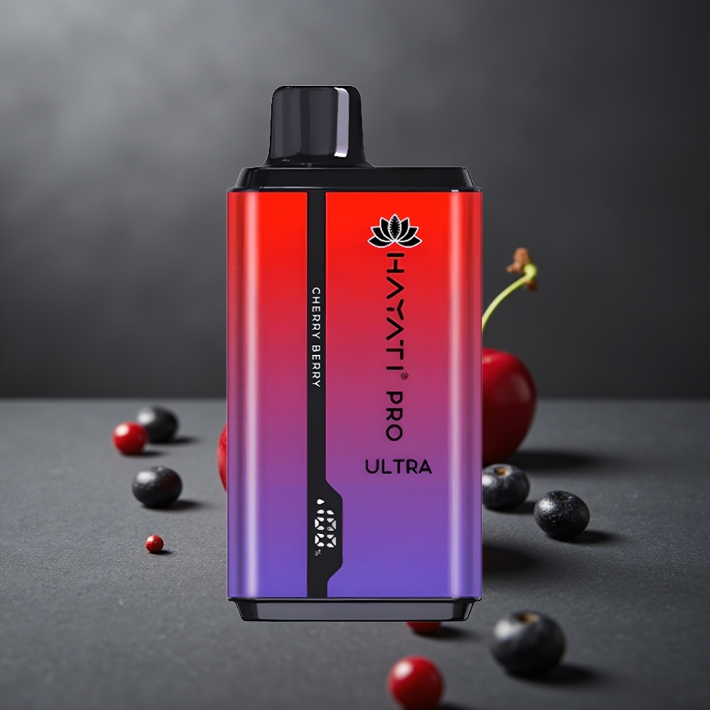 Hayati Pro Ultra 15000 Puffs Cherry Bær med 850mAh og 2×12ml