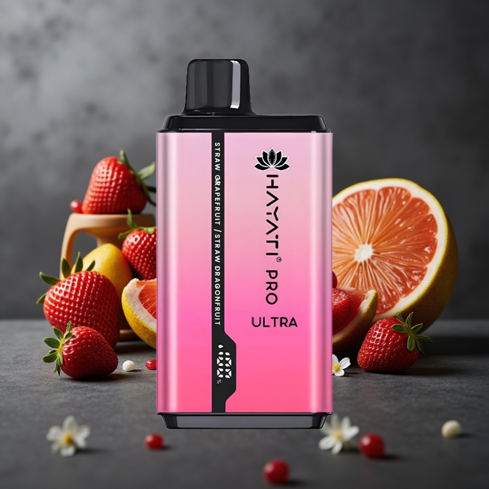 Hayati Pro Ultra 15000 Puffs Jordbær Grapefrugt Jordbær Dragefrugt 2×12ml 2% 850mAh