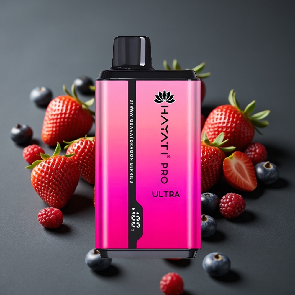 Hayati Pro Ultra 15000 Puffs Jordbær Guava Dragebær 2×12ml 2% 49 Smagsvarianter